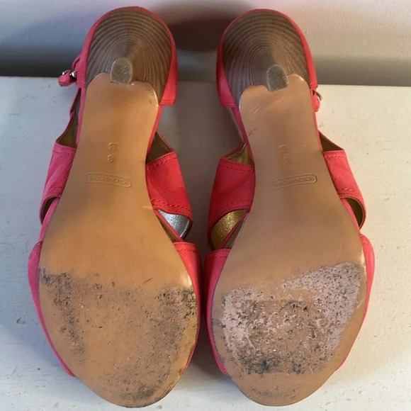Coach Adelle Nubuck Suede Leather Y2K Heels Blossom Pink 4.5" Heel Women’s 8 - Picture 8 of 10